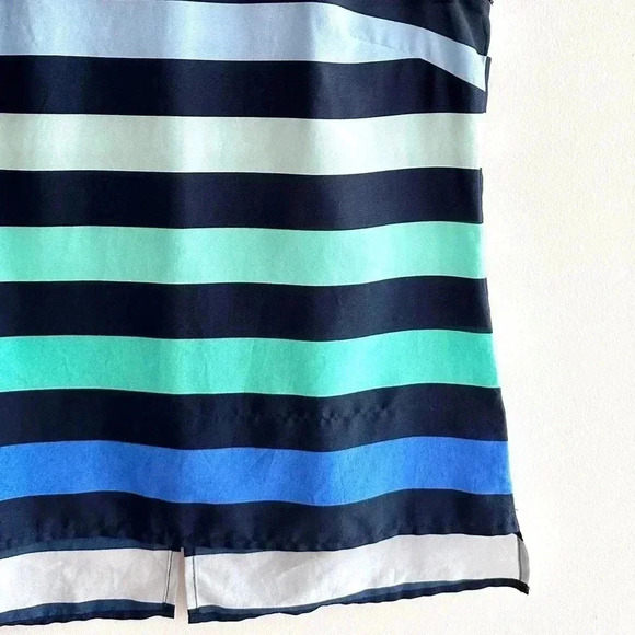 The Limited Horizontal Striped Tank Top, Blue and Teal Stripes Shirt, Size XS - Picture 5 of 16